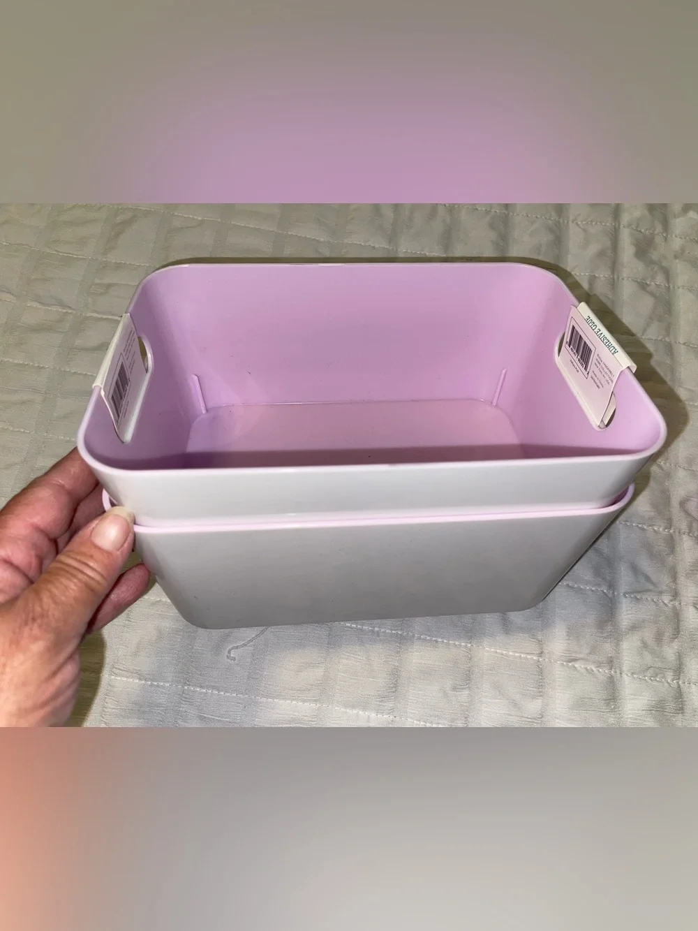 Vanderbilt Small Multi-Purpose Storage Bins - Set of 2, Light Pink